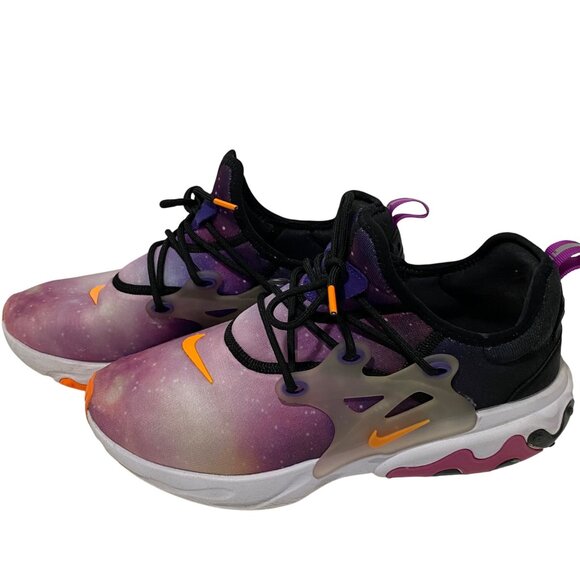 Nike Womens React Presto Galaxy-Themed Athletic Shoes Size 9 Purple & Orange - Picture 2 of 8